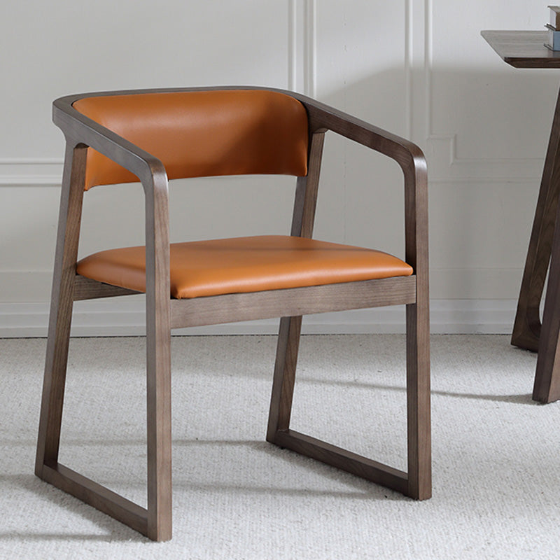 Contemporary Wood Dining Arm Chairs Open Back Dining Side Chair for Restaurant Use