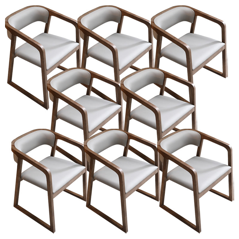 Contemporary Wood Dining Arm Chairs Open Back Dining Side Chair for Restaurant Use