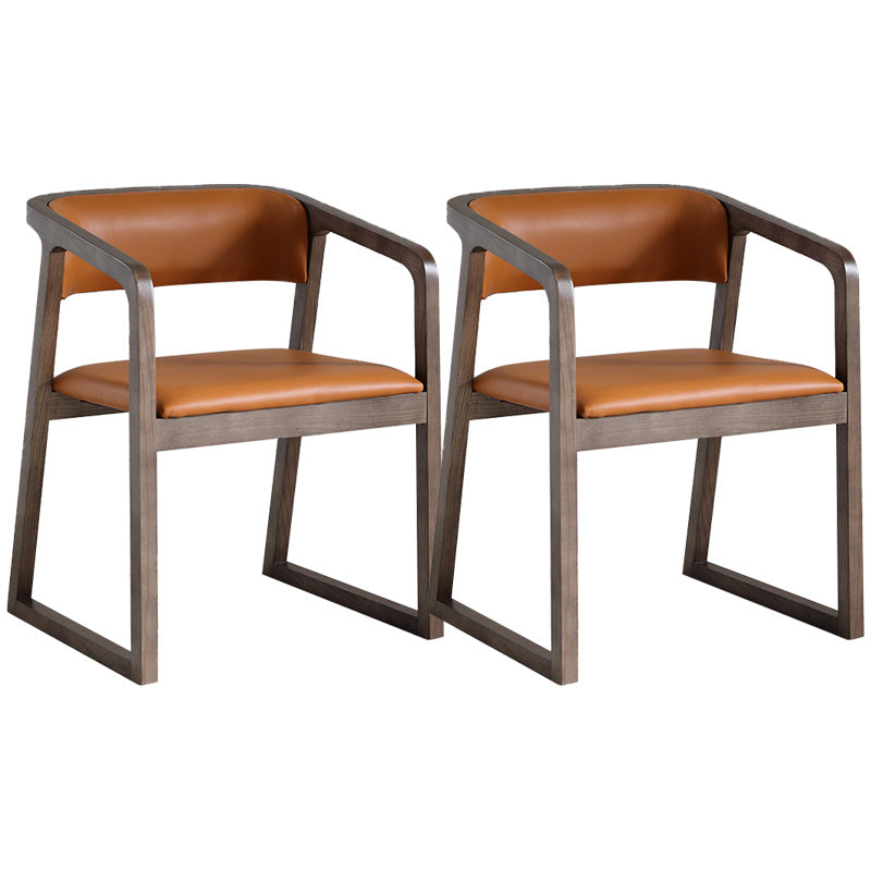 Contemporary Wood Dining Arm Chairs Open Back Dining Side Chair for Restaurant Use