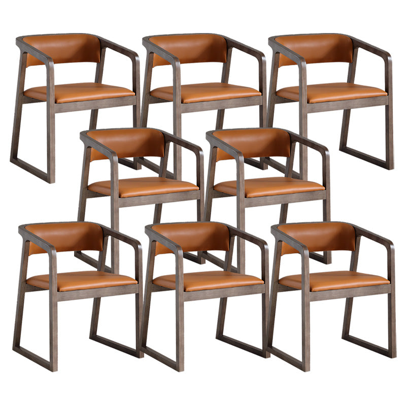 Contemporary Wood Dining Arm Chairs Open Back Dining Side Chair for Restaurant Use