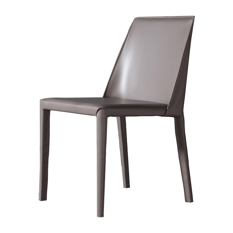 Modern Style Leather Side Chair Armless Metal Side Chair for Home Use