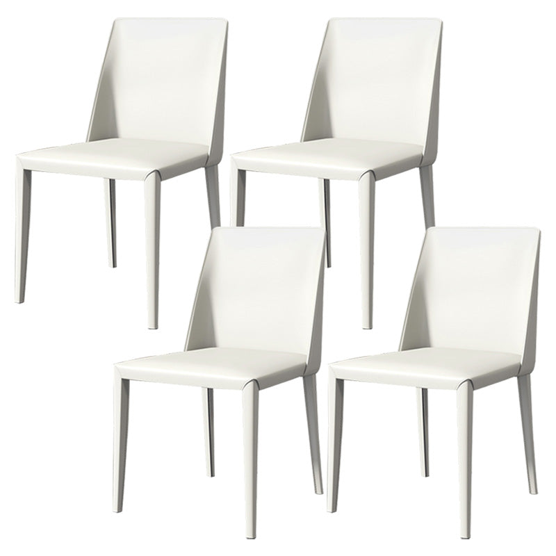 Modern Style Leather Side Chair Armless Metal Side Chair for Home Use