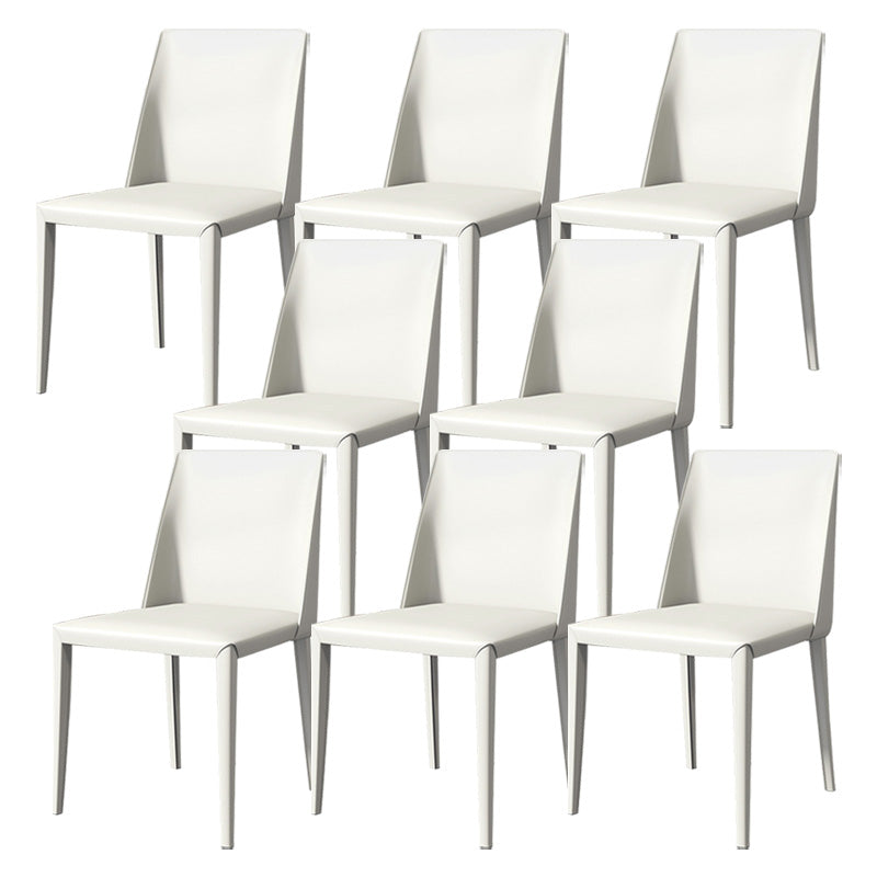 Modern Style Leather Side Chair Armless Metal Side Chair for Home Use