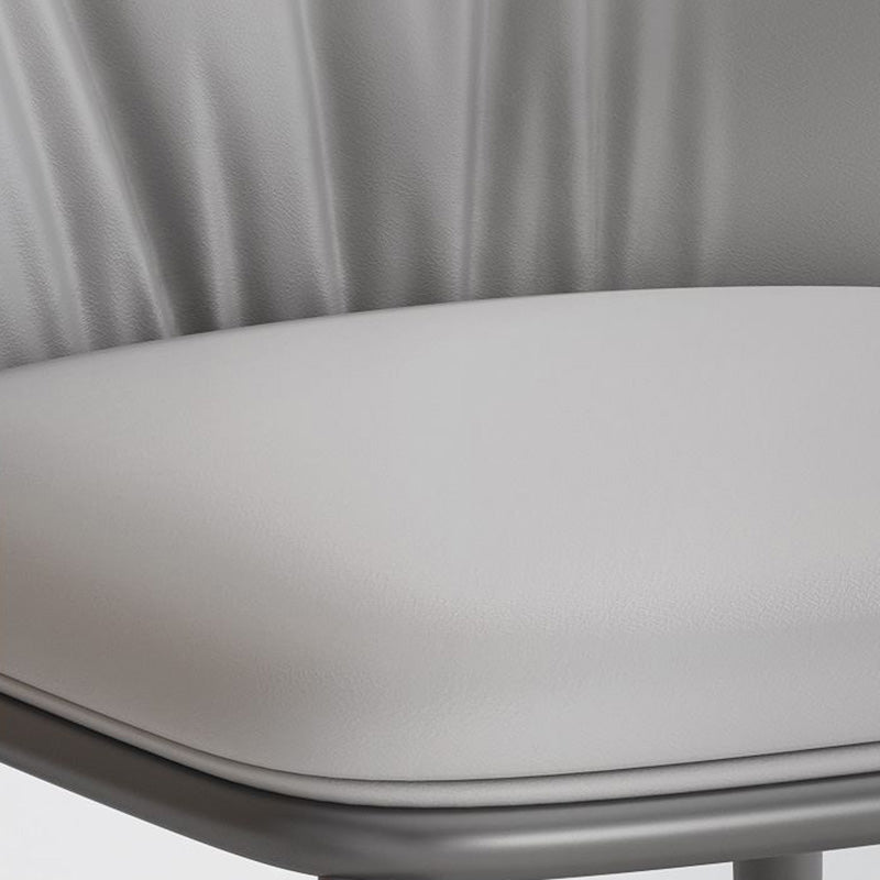 Modern Style Faux Leather Chair Armless Metal Side Chair for Home Use