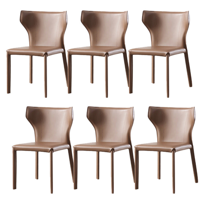 Contemporary Leather Dining Room Chair Wingback Parsons Chair for Home Use