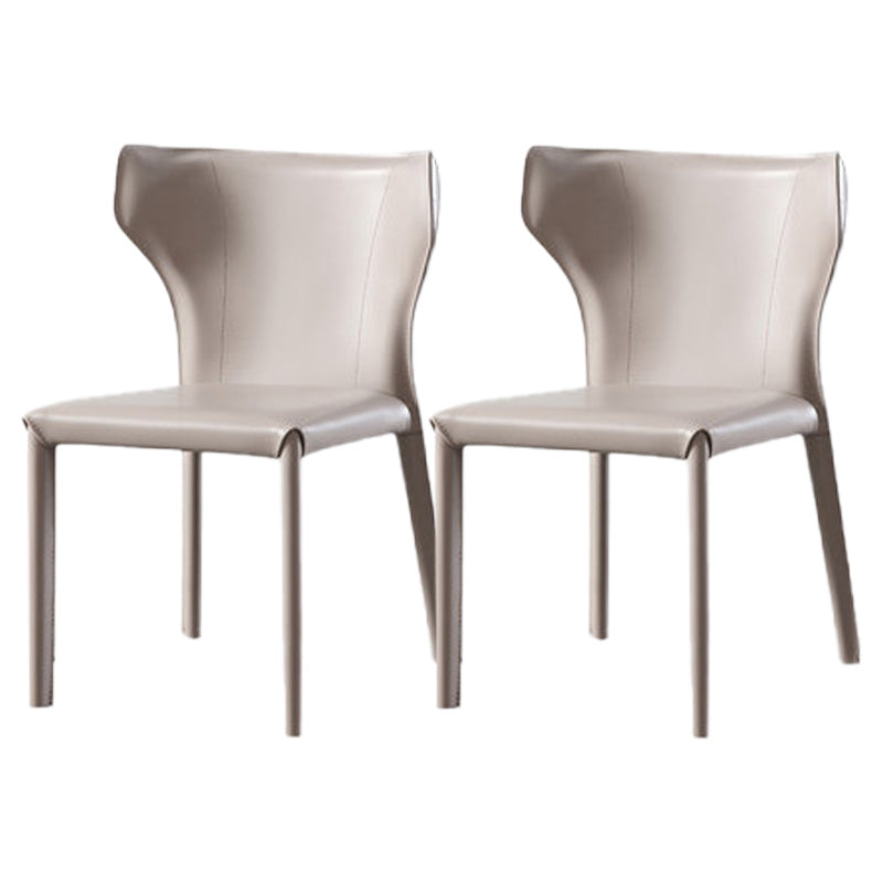 Contemporary Leather Dining Room Chair Wingback Parsons Chair for Home Use