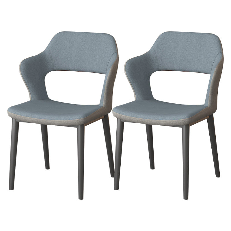 Modern Faux Leather Dining Side Chairs Open Back Dining Arm Chair for Dining Room