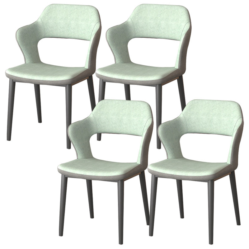 Modern Faux Leather Dining Side Chairs Open Back Dining Arm Chair for Dining Room