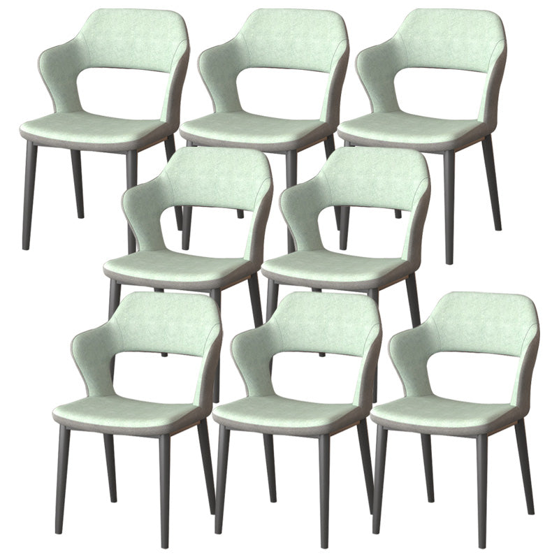 Modern Faux Leather Dining Side Chairs Open Back Dining Arm Chair for Dining Room