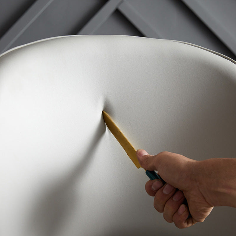 Open Back Dining Arm Chair Modern Style Faux Leather Dining Side Chairs