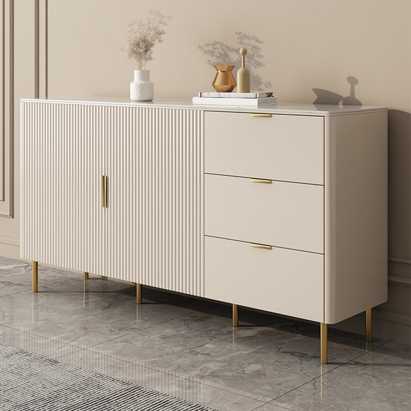 Rectangle Sintered Stone Sideboard Cabinet Luxury Storage Sideboard with Drawers and Doors