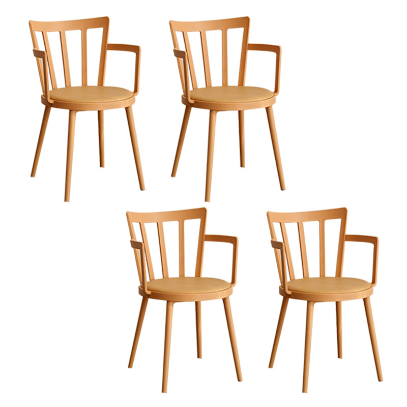 Contemporary Style Arm Chair Plastic Winsor Back Indoor Chair for Dining Room