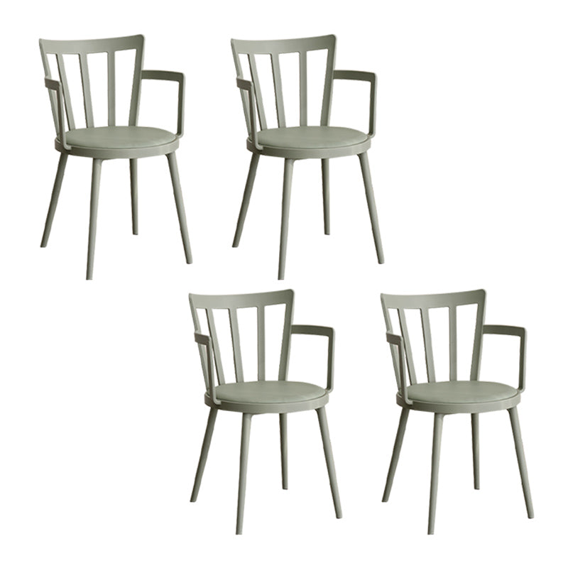 Contemporary Style Arm Chair Plastic Winsor Back Indoor Chair for Dining Room