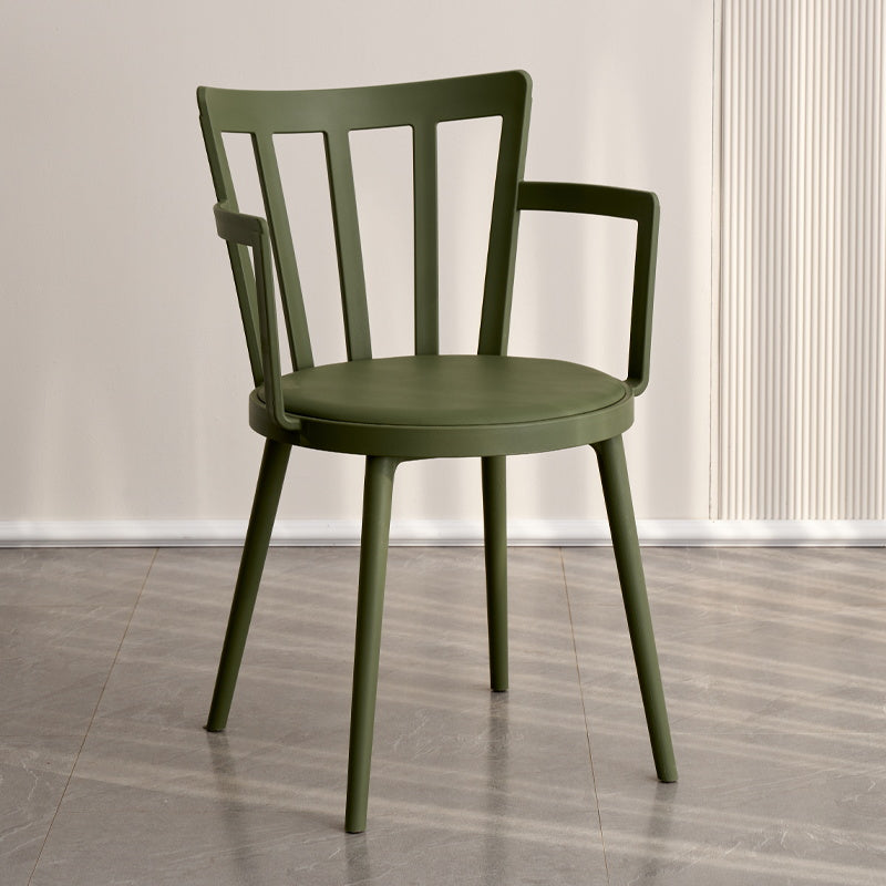 Contemporary Style Arm Chair Plastic Winsor Back Indoor Chair for Dining Room