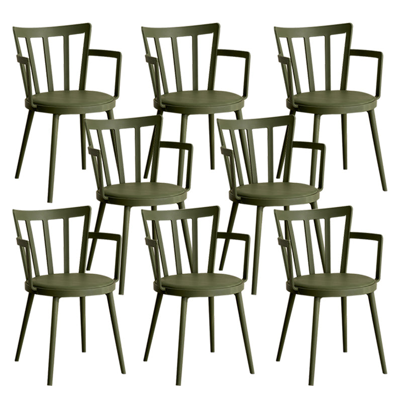 Contemporary Style Arm Chair Plastic Winsor Back Indoor Chair for Dining Room