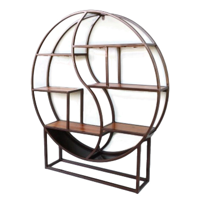 Wall Mounted Metal Shelf Bookcase Study Room Open Book Shelf with Shelves