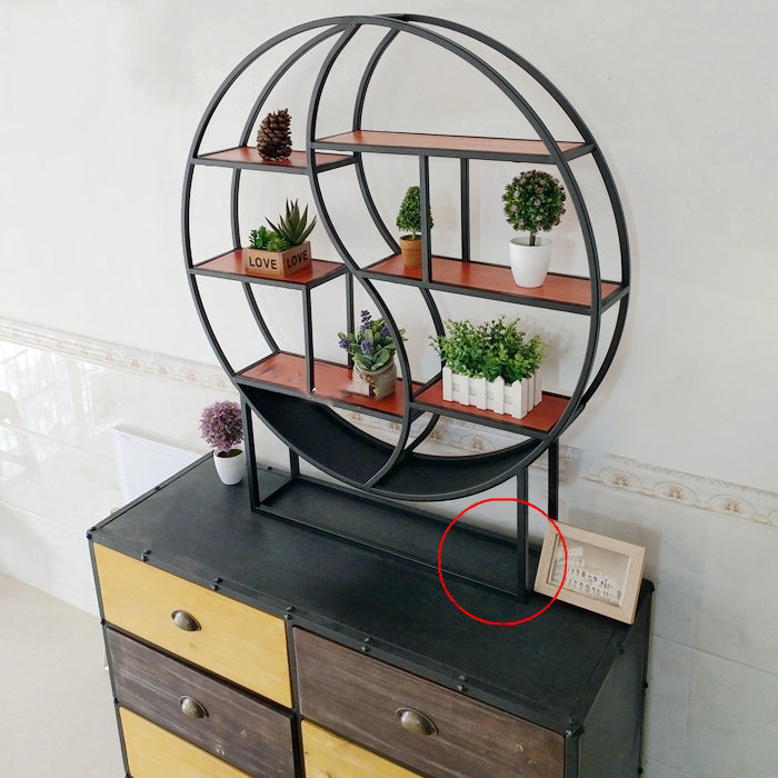 Wall Mounted Metal Shelf Bookcase Study Room Open Book Shelf with Shelves