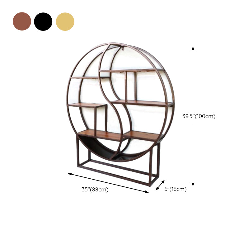 Wall Mounted Metal Shelf Bookcase Study Room Open Book Shelf with Shelves