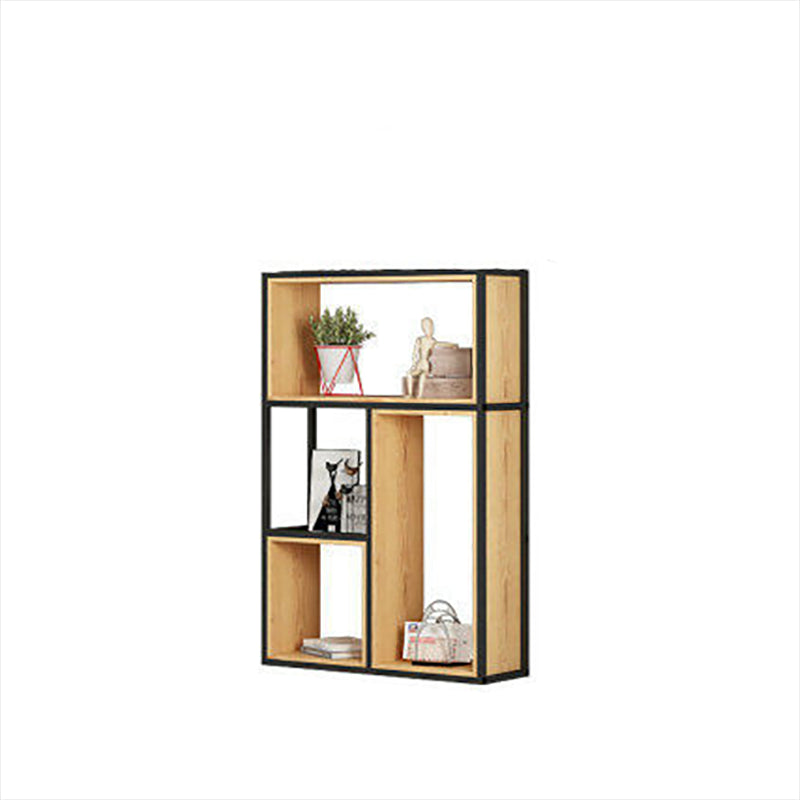 Open Shelf Bookcase Contemporary Metal Bookshelf for Dining Room