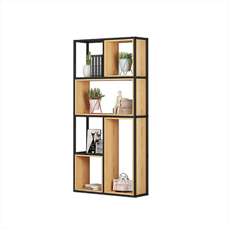Open Shelf Bookcase Contemporary Metal Bookshelf for Dining Room