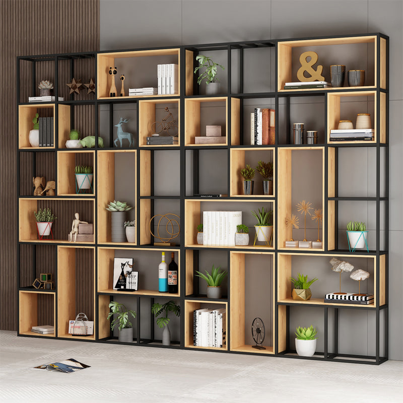 Open Shelf Bookcase Contemporary Metal Bookshelf for Dining Room