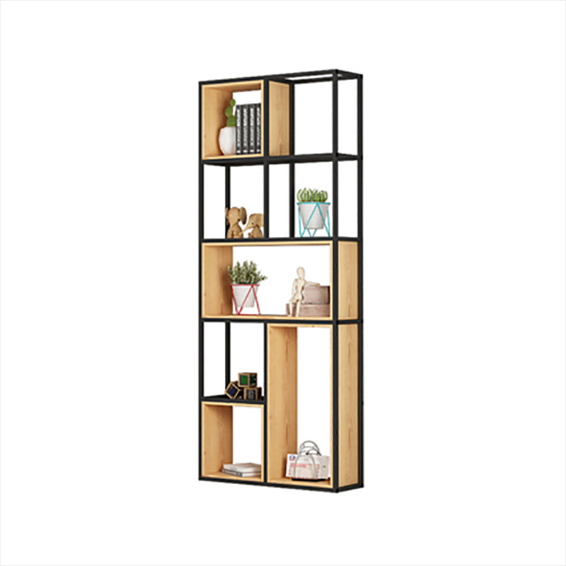 Open Shelf Bookcase Contemporary Metal Bookshelf for Dining Room