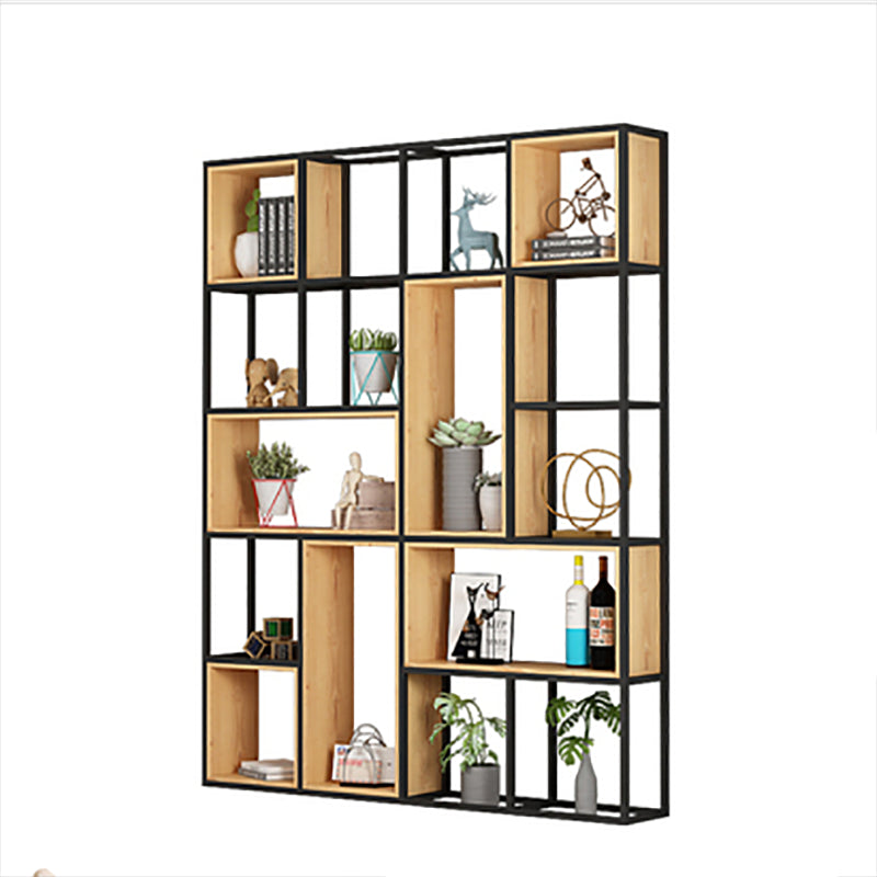 Open Shelf Bookcase Contemporary Metal Bookshelf for Dining Room