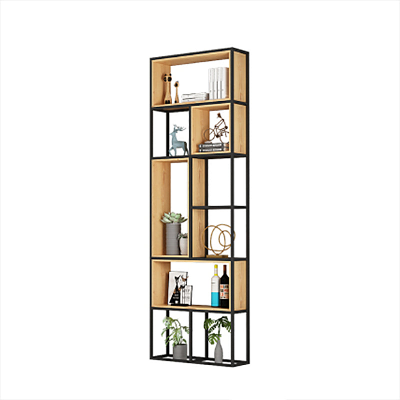 Open Shelf Bookcase Contemporary Metal Bookshelf for Dining Room