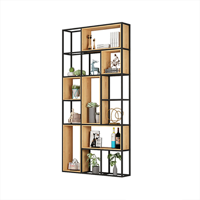 Open Shelf Bookcase Contemporary Metal Bookshelf for Dining Room