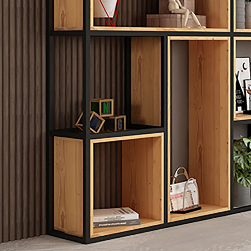 Open Shelf Bookcase Contemporary Metal Bookshelf for Dining Room