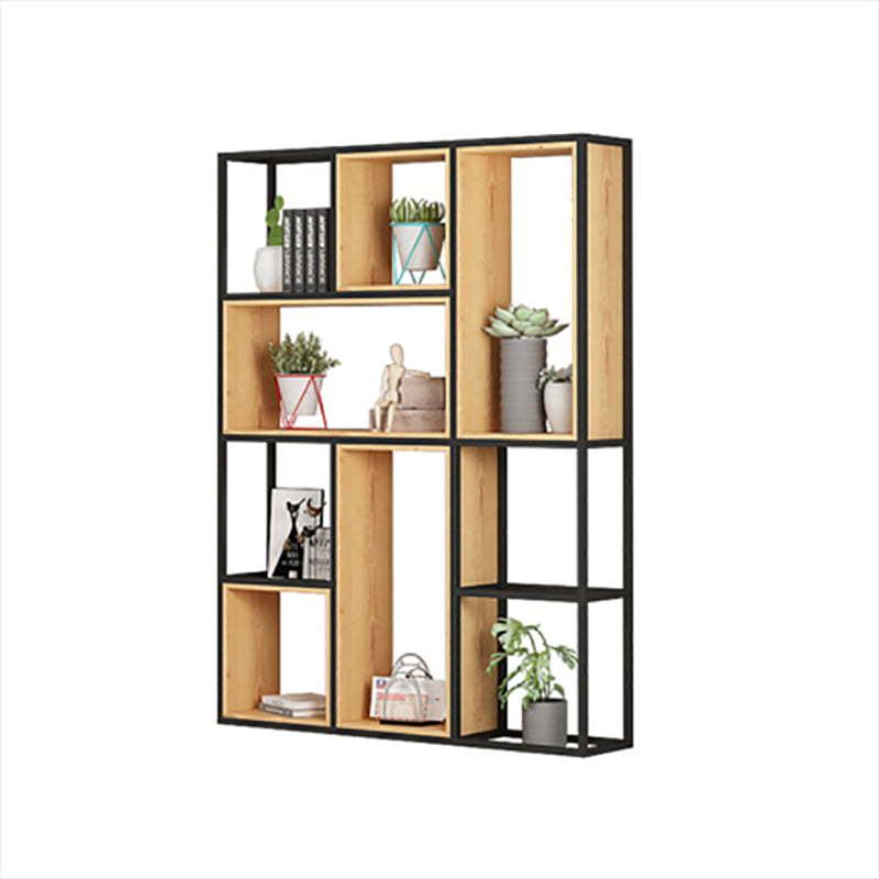Open Shelf Bookcase Contemporary Metal Bookshelf for Dining Room