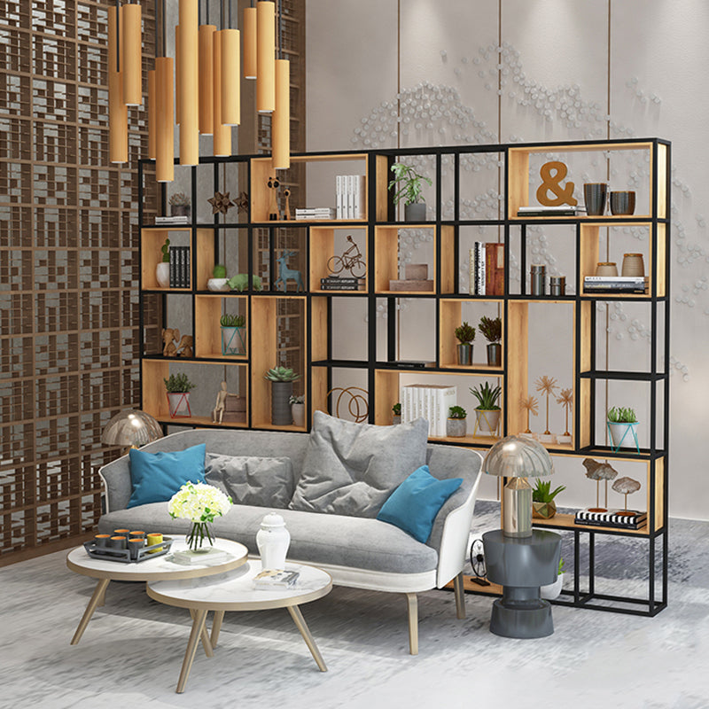 Open Shelf Bookcase Contemporary Metal Bookshelf for Dining Room