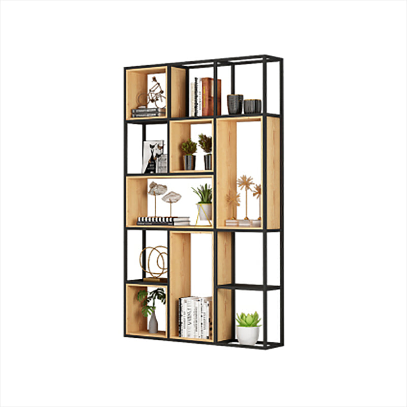 Open Shelf Bookcase Contemporary Metal Bookshelf for Dining Room