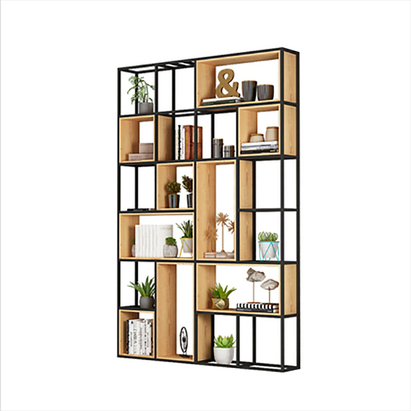 Open Shelf Bookcase Contemporary Metal Bookshelf for Dining Room
