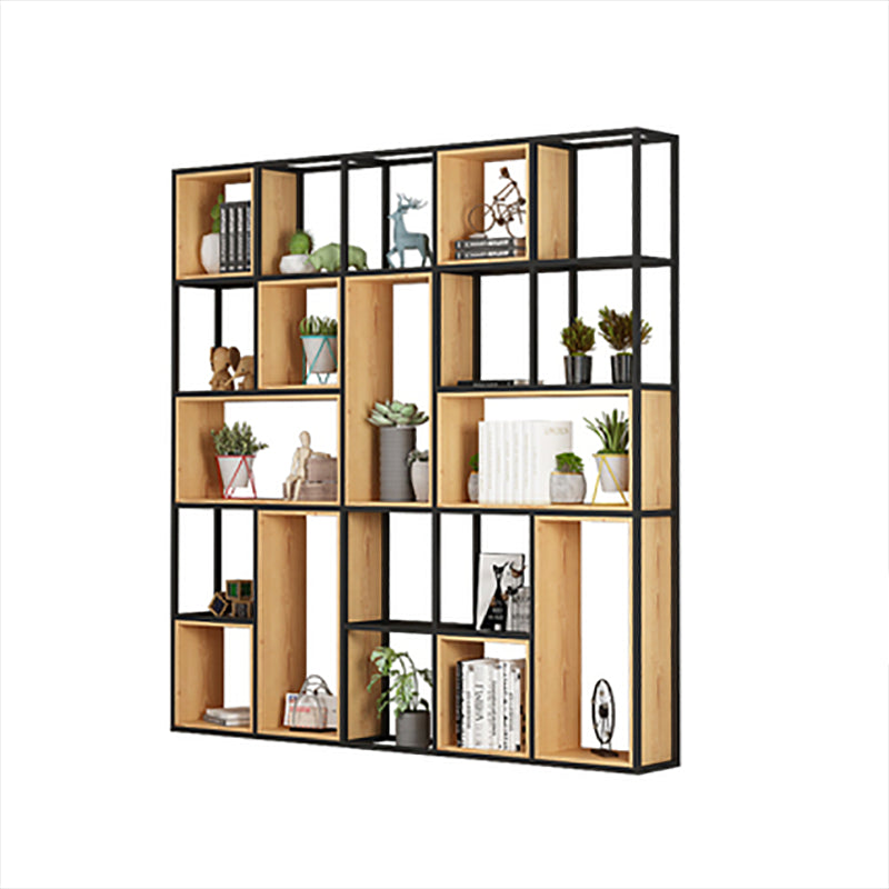 Open Shelf Bookcase Contemporary Metal Bookshelf for Dining Room
