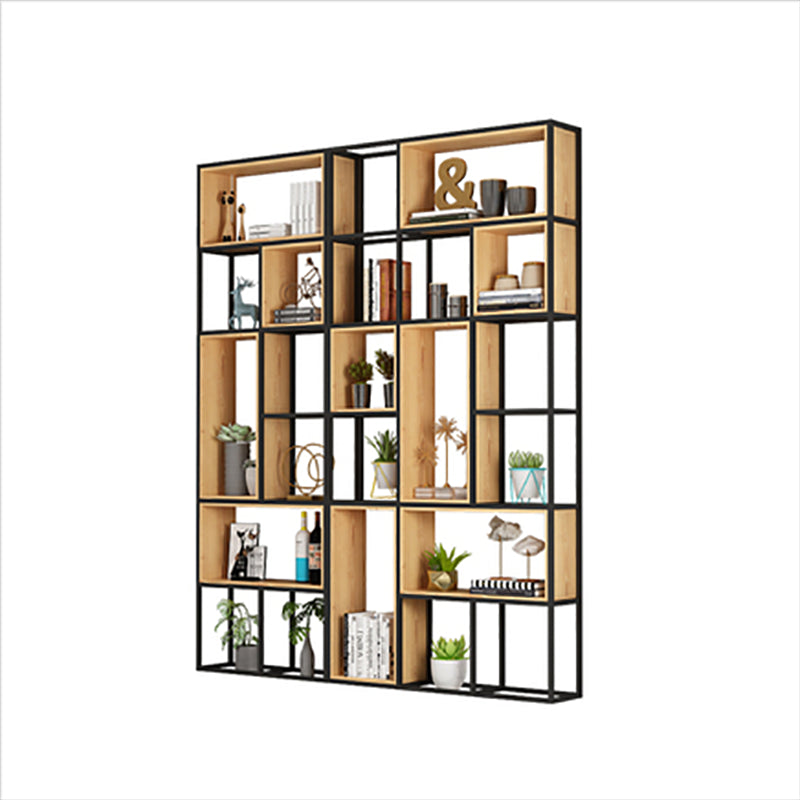 Open Shelf Bookcase Contemporary Metal Bookshelf for Dining Room