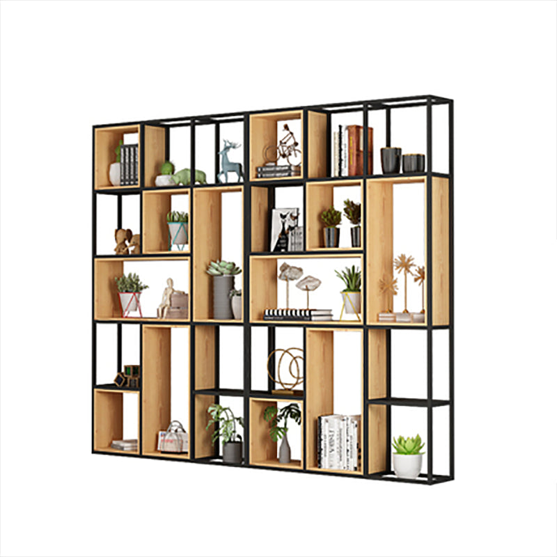 Open Shelf Bookcase Contemporary Metal Bookshelf for Dining Room