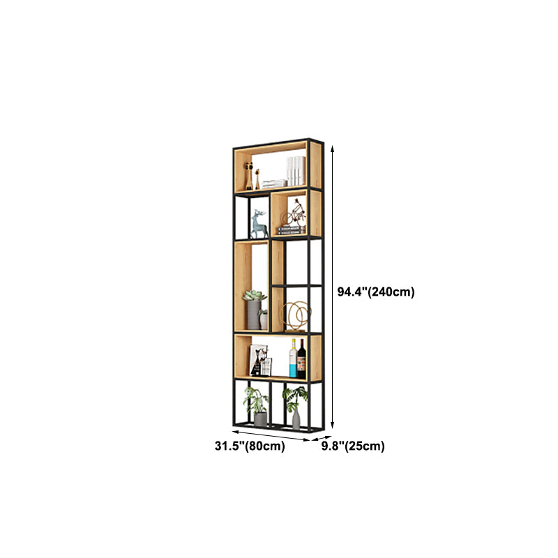 Open Shelf Bookcase Contemporary Metal Bookshelf for Dining Room