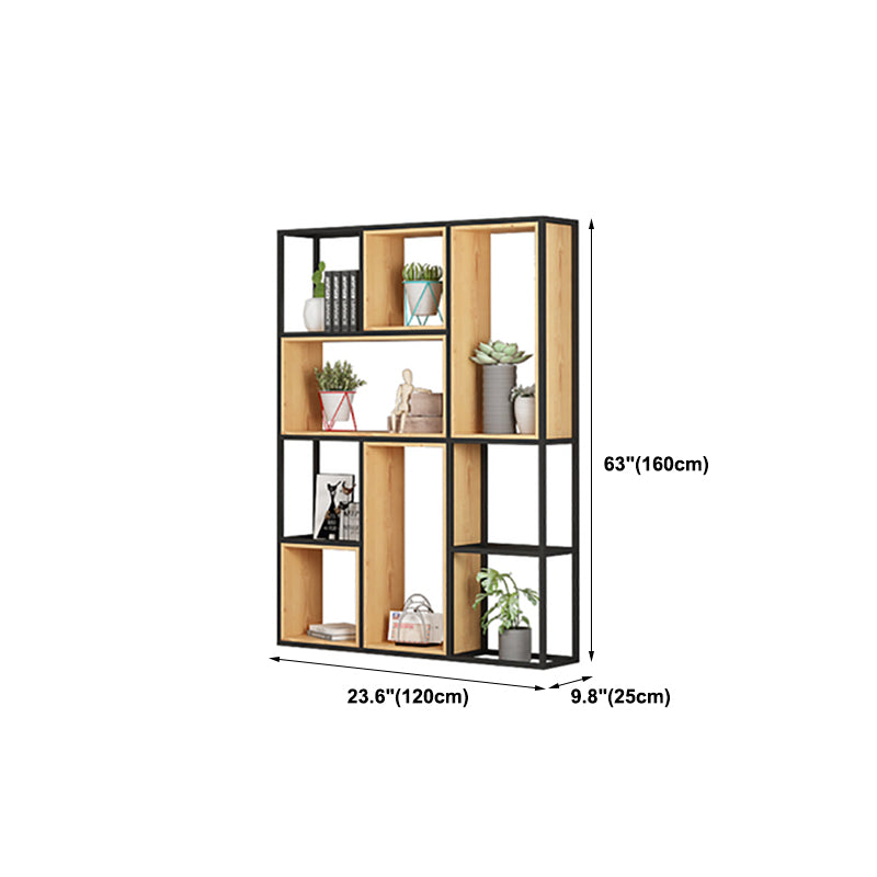 Open Shelf Bookcase Contemporary Metal Bookshelf for Dining Room