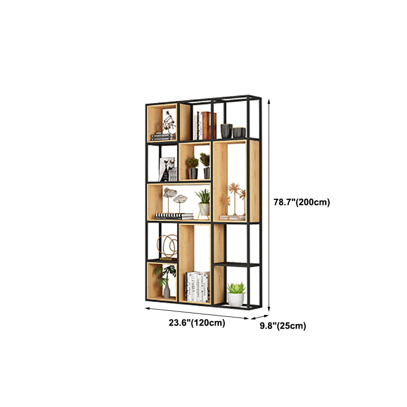 Open Shelf Bookcase Contemporary Metal Bookshelf for Dining Room