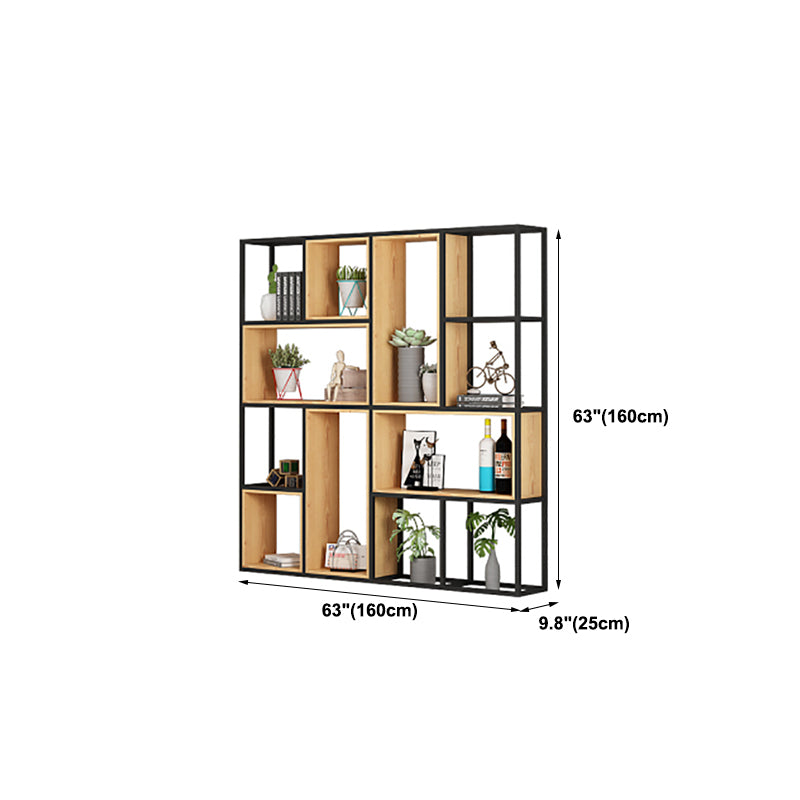 Open Shelf Bookcase Contemporary Metal Bookshelf for Dining Room