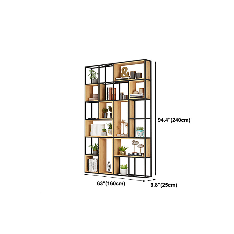 Open Shelf Bookcase Contemporary Metal Bookshelf for Dining Room