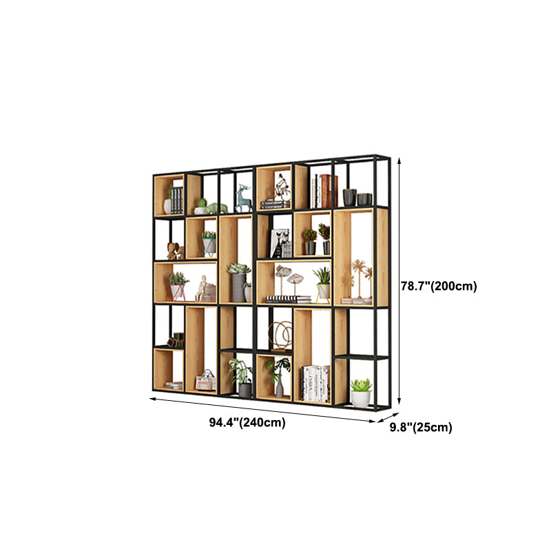Open Shelf Bookcase Contemporary Metal Bookshelf for Dining Room