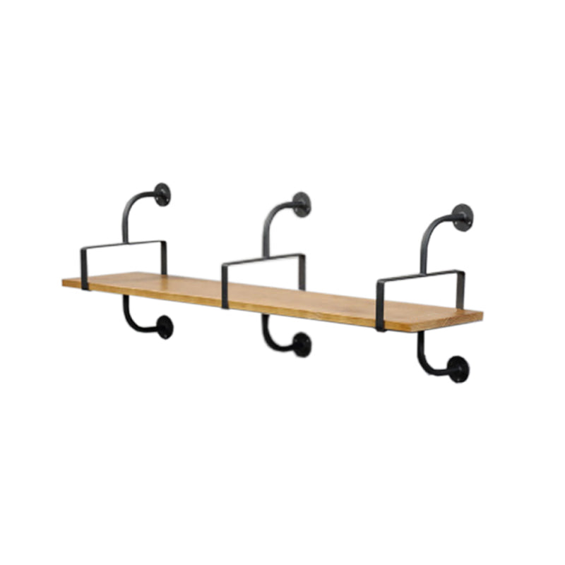 Metal and Wooden Shelf Bookcase Floating Open Wall Mounted Book Shelf for Study Room