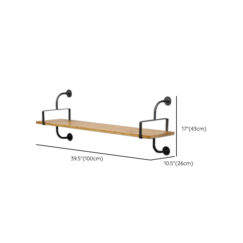 Metal and Wooden Shelf Bookcase Floating Open Wall Mounted Book Shelf for Study Room
