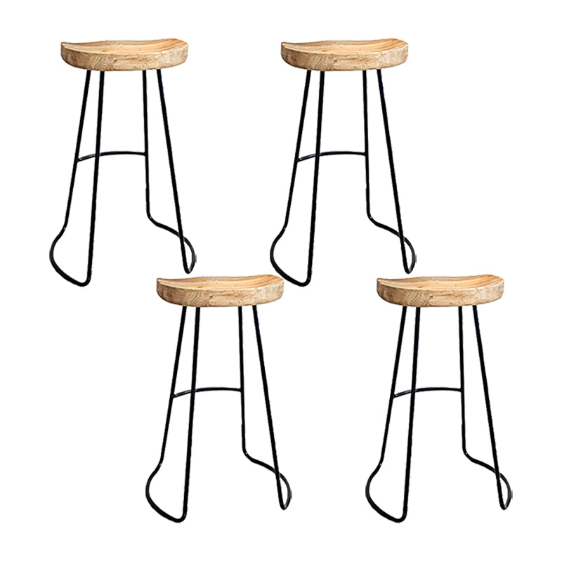 Saddle Seat Coffee Shop Bar & Counter Stool Modern Wood and Metal Dining Stool