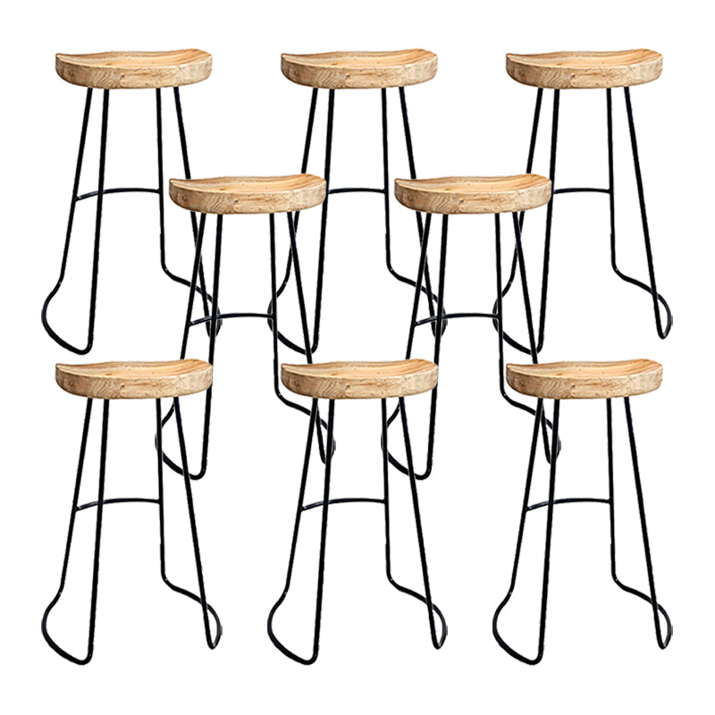 Saddle Seat Coffee Shop Bar & Counter Stool Modern Wood and Metal Dining Stool