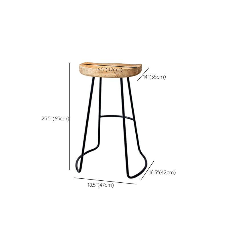 Saddle Seat Coffee Shop Bar & Counter Stool Modern Wood and Metal Dining Stool