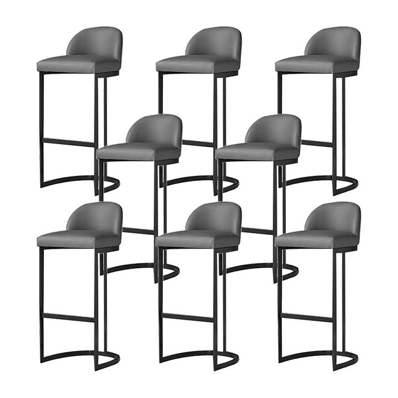 Industrial Low Back Stool Bucket Faux Leather Bar Stools for Bar