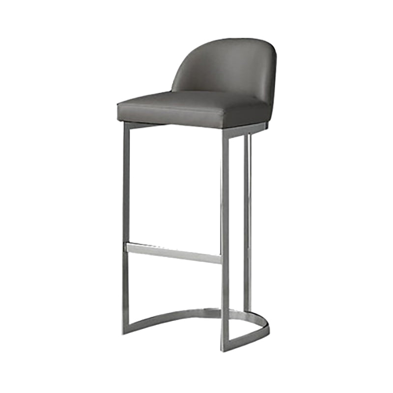 Industrial Low Back Stool Bucket Faux Leather Bar Stools for Bar